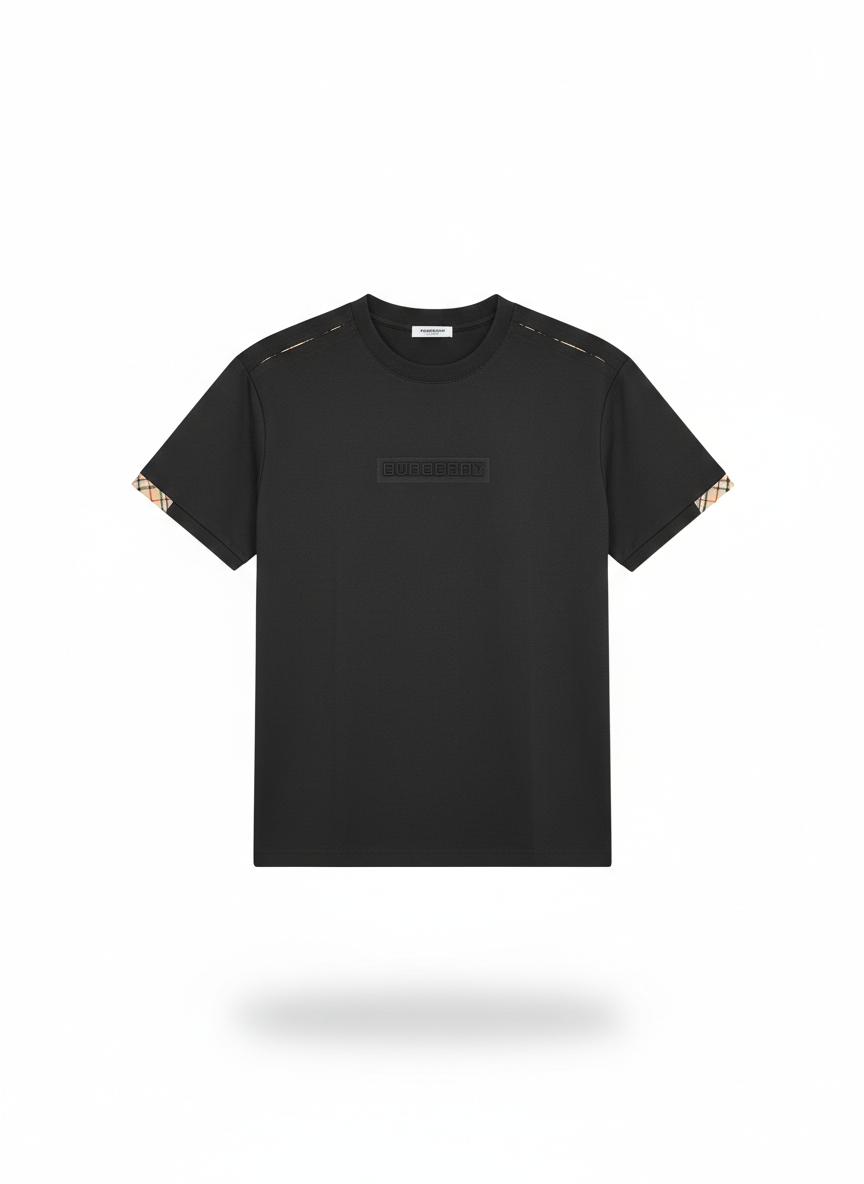 Burberry Check-Cuff Logo Tee