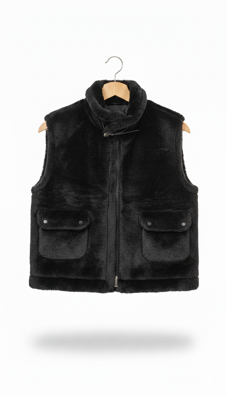 Black Sleeveless Coat