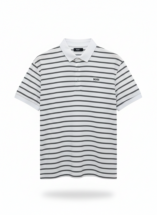 BOSS Striped Piqué Polo Shirt