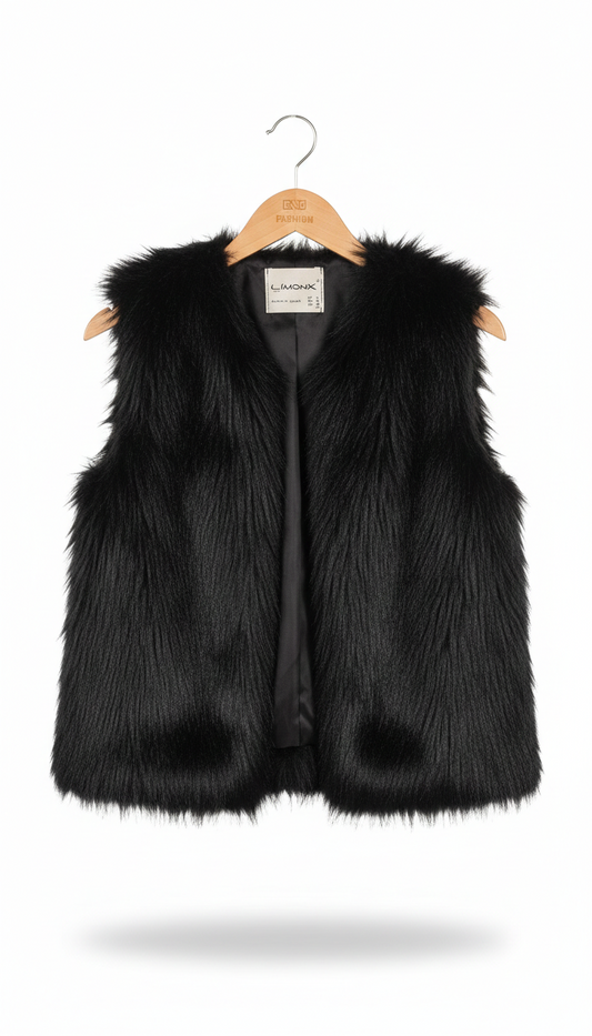 Black Sleeveless Coat