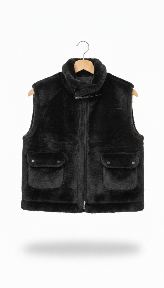 Black Sleeveless Coat